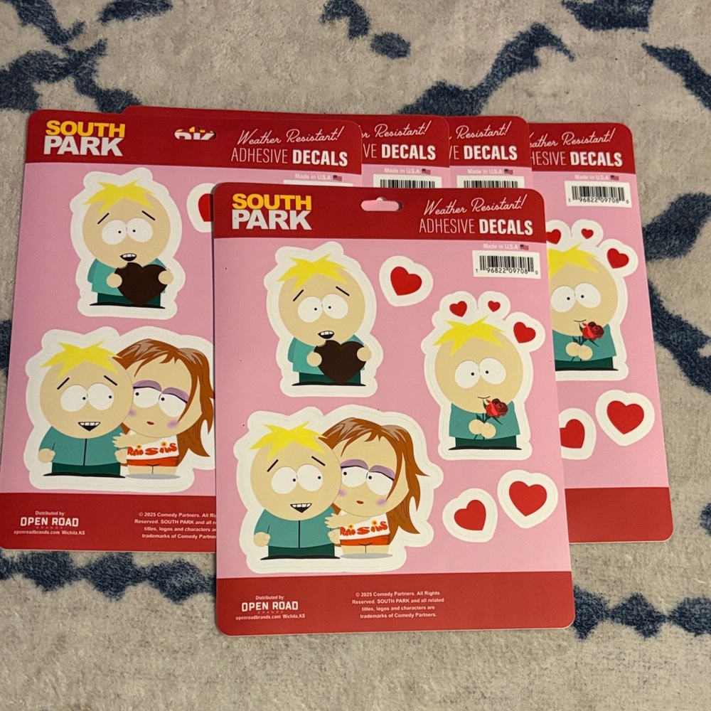 South Park Weather Resistant Adhesive Decals! 5 total sheets!